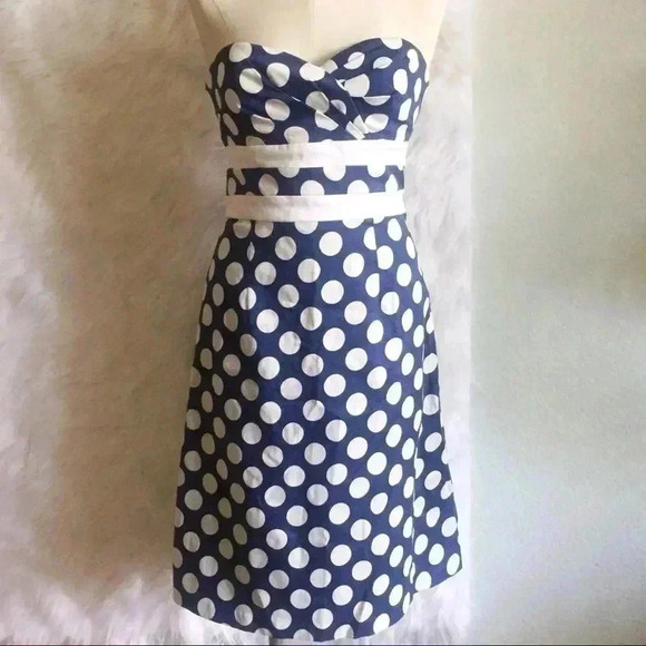 Donna Ricco Dresses & Skirts - Donna Rico Polka Dot Strapless Dress with Tie Back